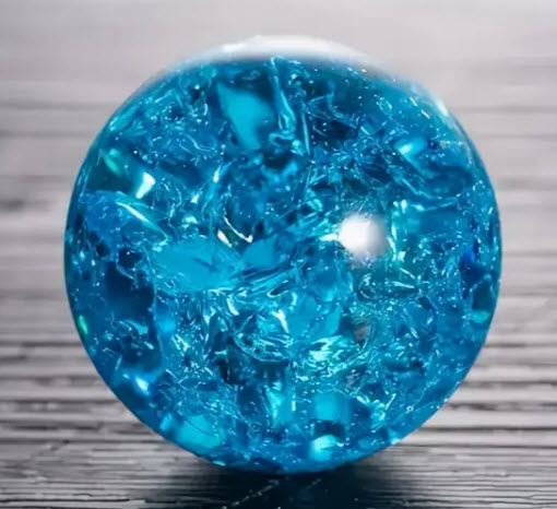 Fire and Ice Crystal Sphere with Tachyon - 50mm