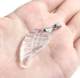 Crystal Quartz Angel Wing Pendant