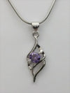 Amethyst or Clear Zirconia Necklace (2 Styles)