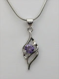 Amethyst or Clear Zirconia Necklace (2 Styles)