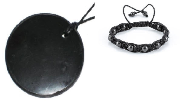 Shungite Tachyon Circle Pendant and Bracelet (Optional Combo)