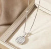 Cubic Zirconia Square Pendant Necklace For Women